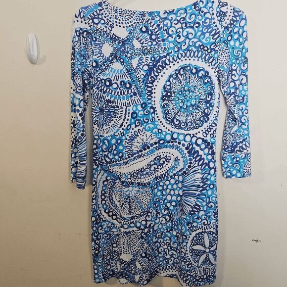 Lilly Pulitzer Starfish Sand Dollar Print Long Sleeve Sophie Dress 17412 Women's - Picture 5 of 5